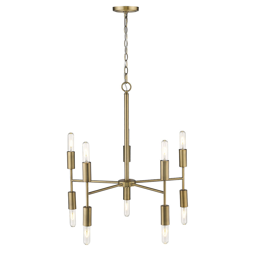 Perret 10-Light Aged Brass Chandelier By Homeroots | Chandeliers | Modishstore - 5