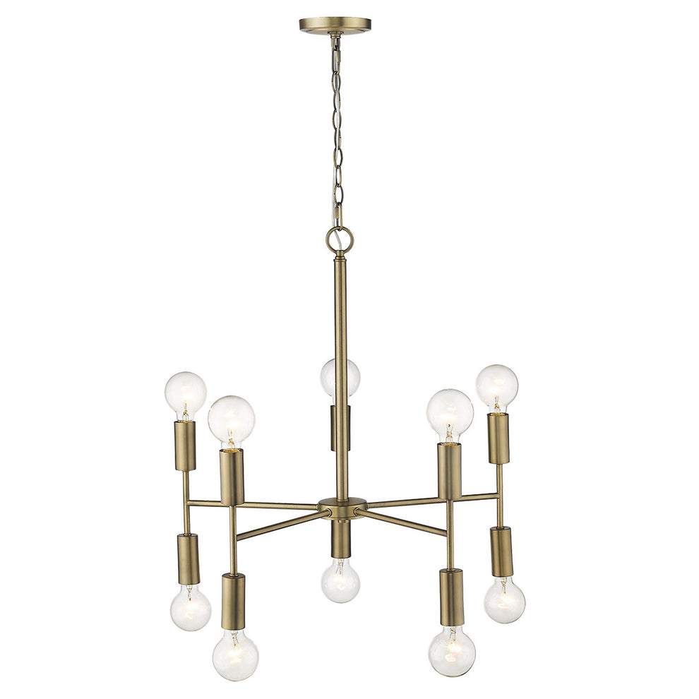 Perret 10-Light Aged Brass Chandelier By Homeroots | Chandeliers | Modishstore - 6