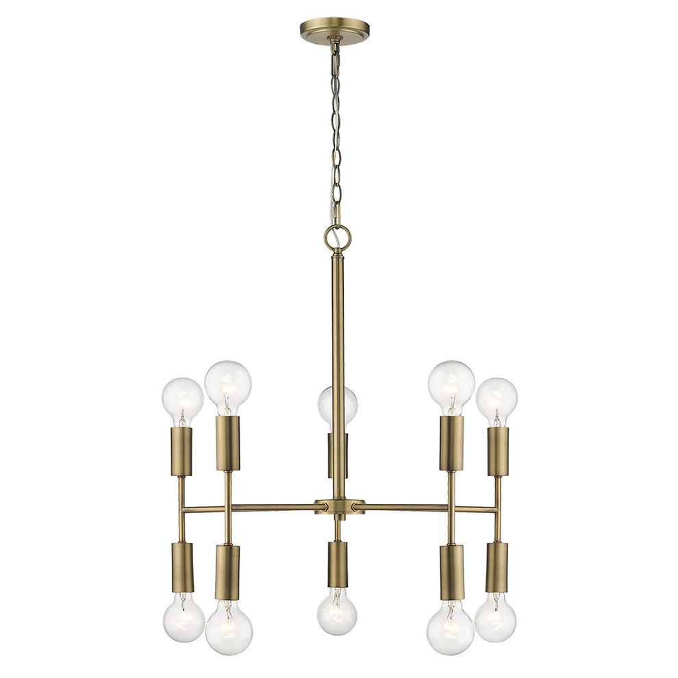 Perret 10-Light Aged Brass Chandelier By Homeroots | Chandeliers | Modishstore - 7