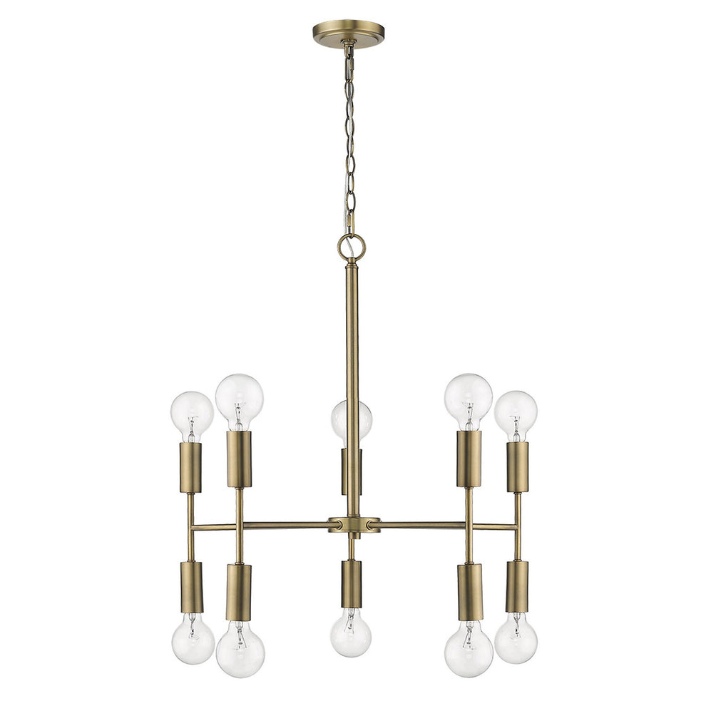 Perret 10-Light Aged Brass Chandelier By Homeroots | Chandeliers | Modishstore - 8