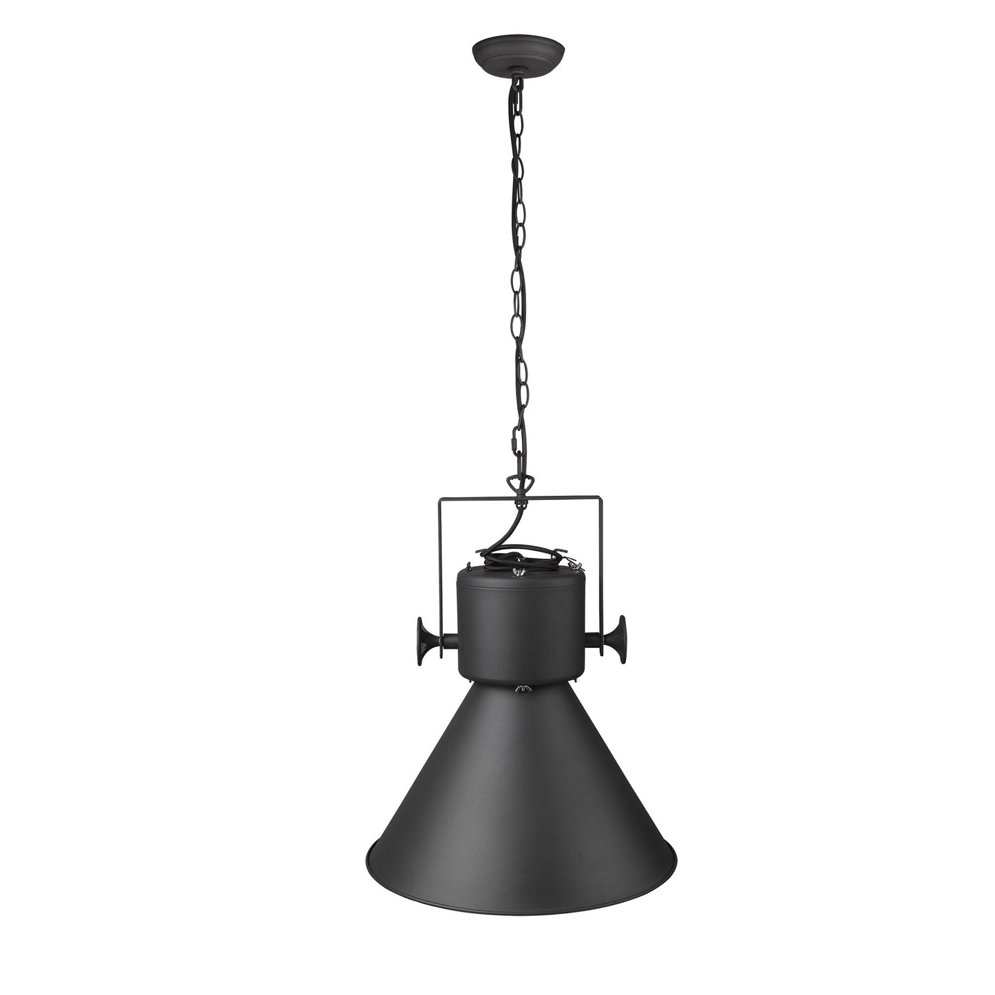Crew 1-Light Matte Black Pendant By Homeroots - 398265 | Pendant Lamps | Modishstore - 2