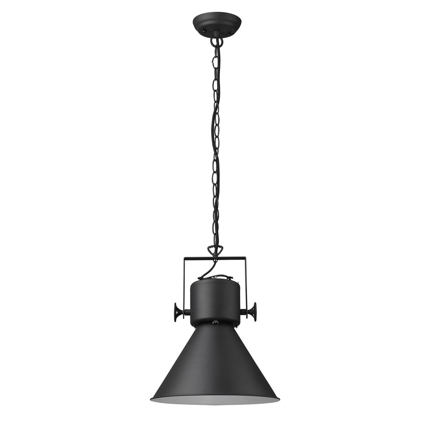 Crew 1-Light Matte Black Pendant By Homeroots - 398265 | Pendant Lamps | Modishstore - 3
