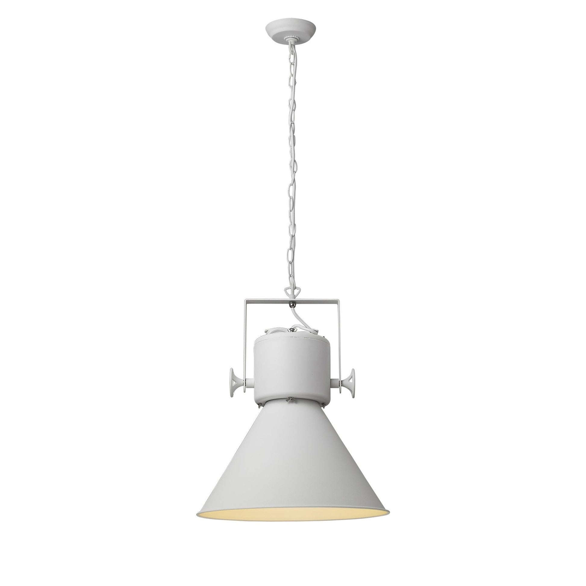Crew 1-Light White Pendant By Homeroots | Pendant Lamps | Modishstore - 3
