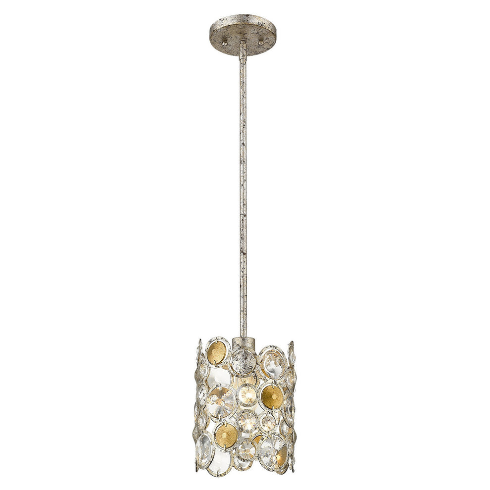 Vitozzi 1-Light Antique Silver Leaf Pendant By Homeroots | Pendant Lamps | Modishstore - 2