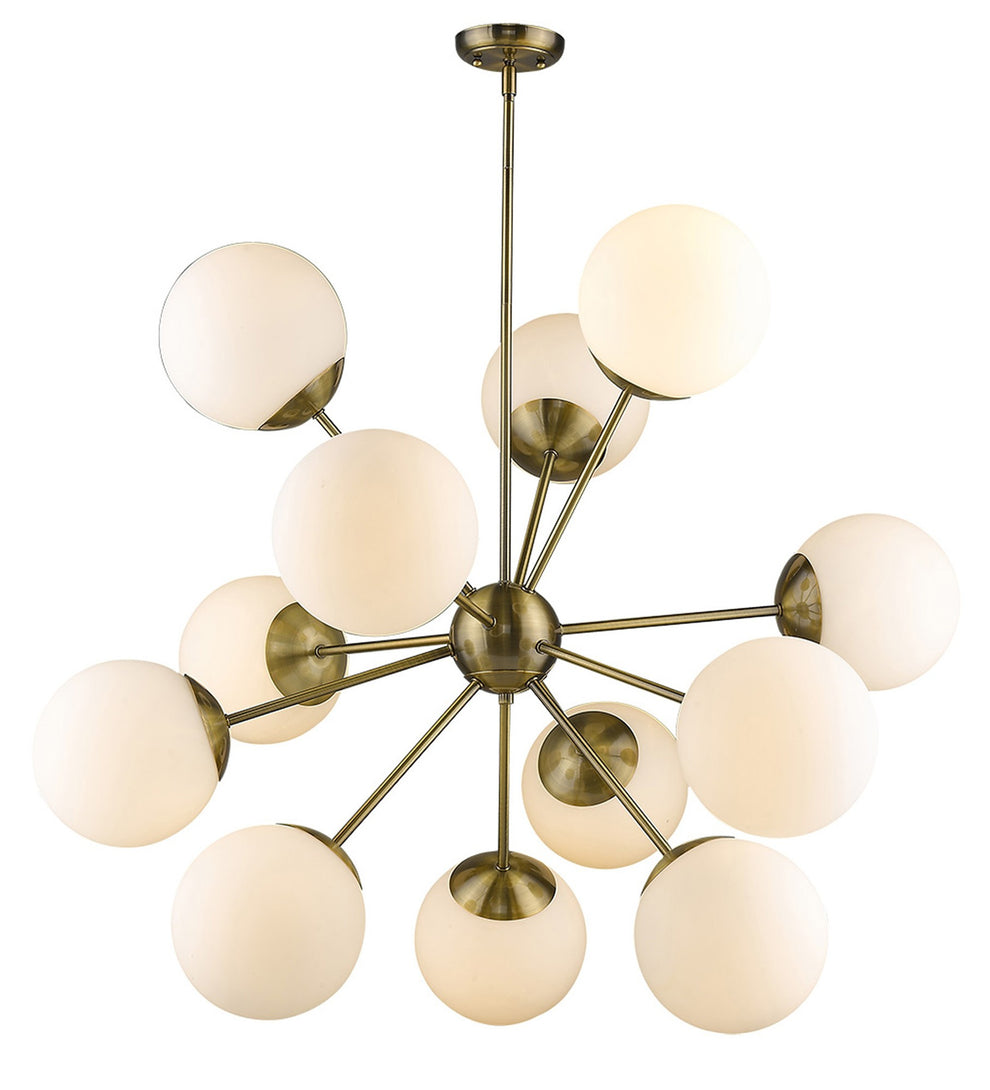 Solea 12-Light Antique Brass Chandelier By Homeroots | Chandeliers | Modishstore - 2