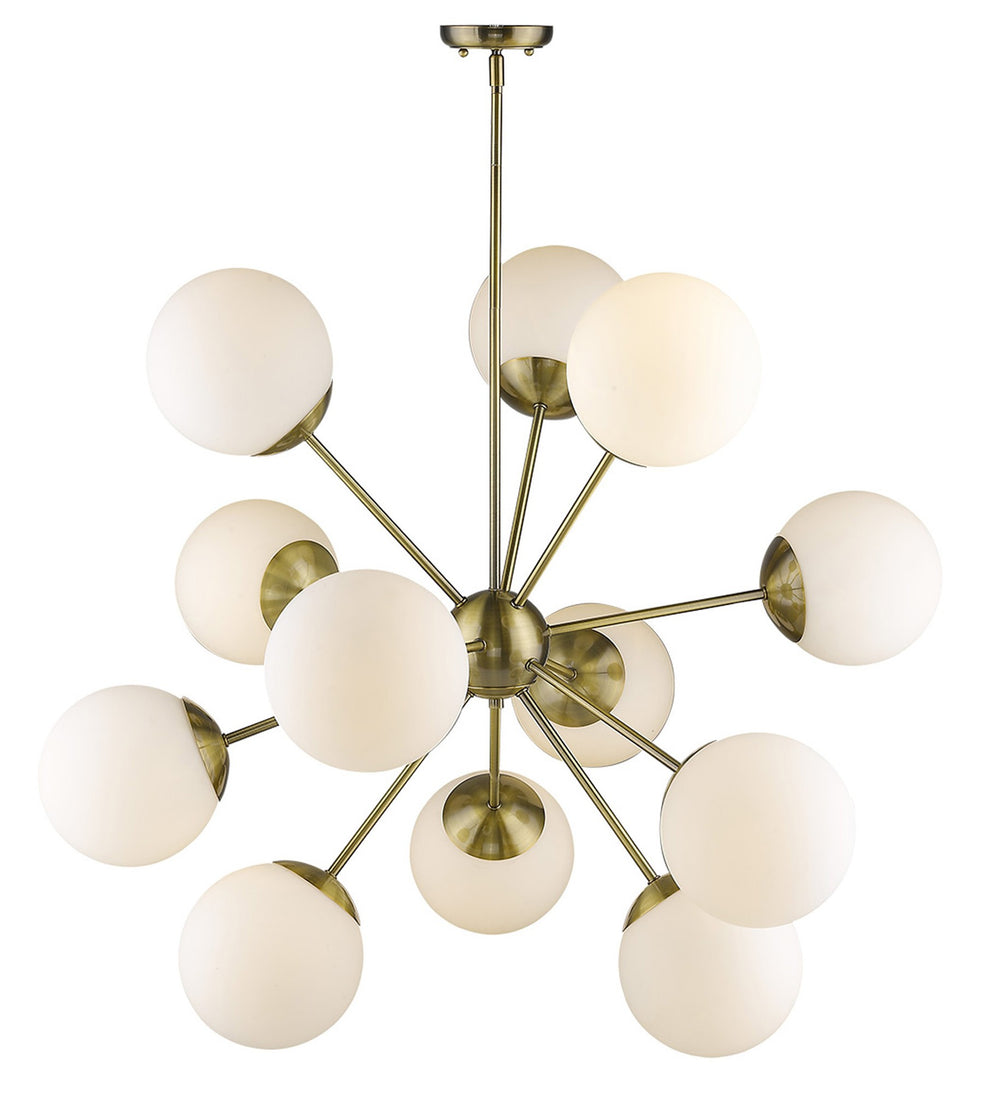 Solea 12-Light Antique Brass Chandelier By Homeroots | Chandeliers | Modishstore - 3
