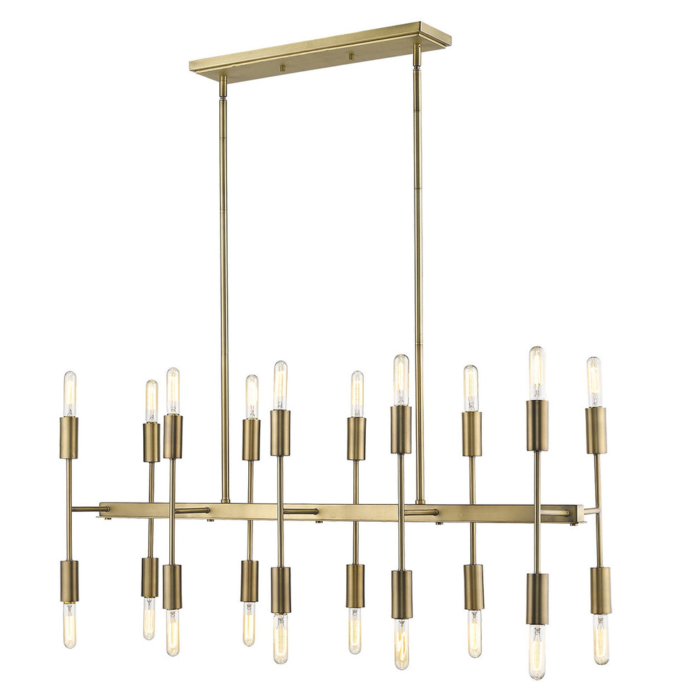 Perret 20-Light Aged Brass Island Pendant By Homeroots | Pendant Lamps | Modishstore - 4