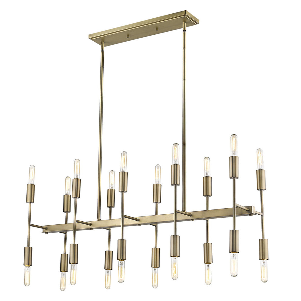 Perret 20-Light Aged Brass Island Pendant By Homeroots | Pendant Lamps | Modishstore - 5