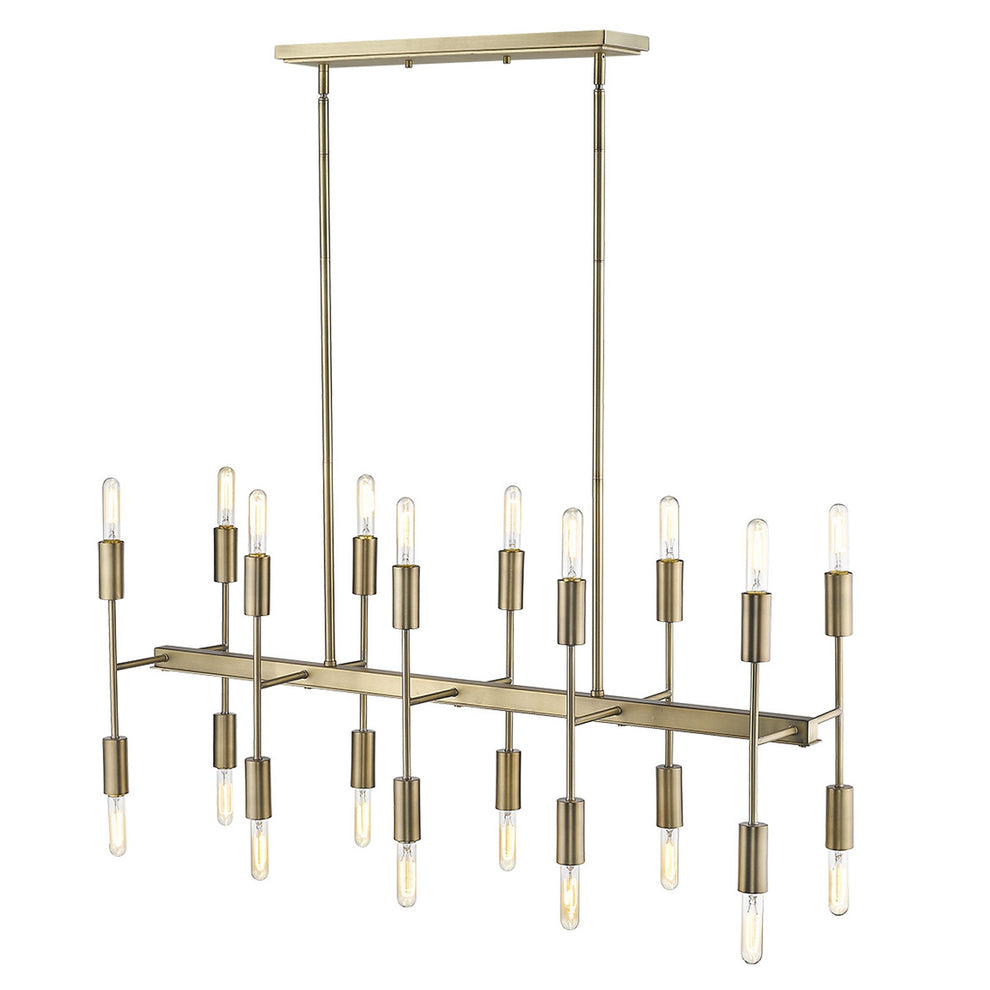 Perret 20-Light Aged Brass Island Pendant By Homeroots | Pendant Lamps | Modishstore - 7