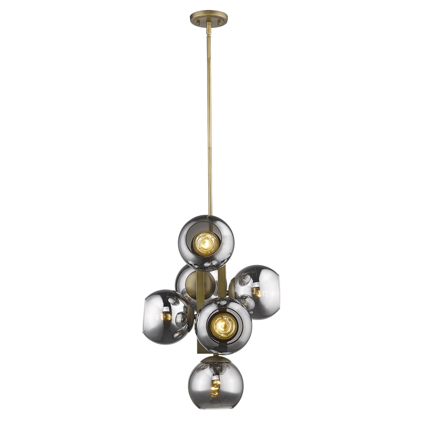 Lunette 6-Light Aged Brass Pendant By Homeroots | Pendant Lamps | Modishstore - 2