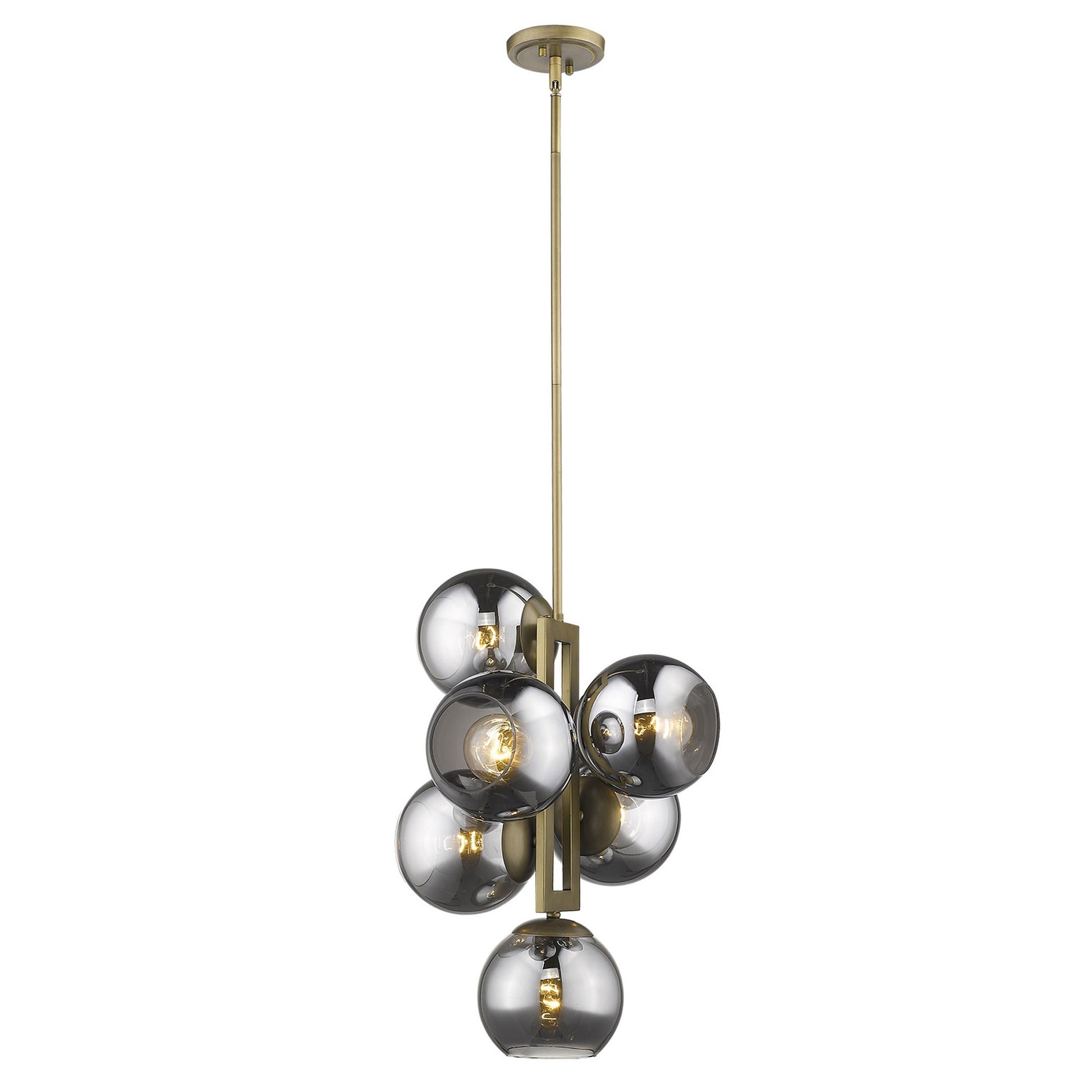 Lunette 6-Light Aged Brass Pendant By Homeroots | Pendant Lamps | Modishstore - 3