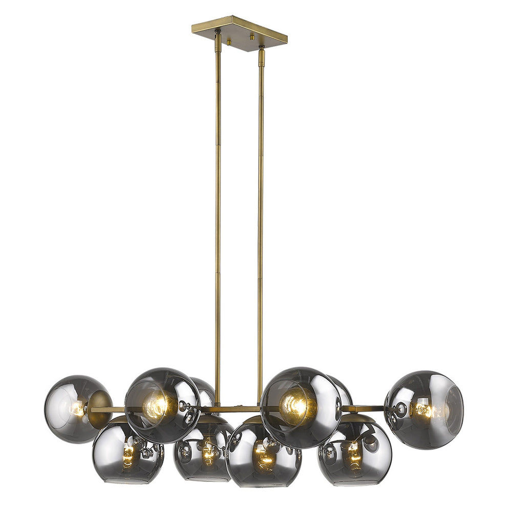 Lunette 10-Light Aged Brass Island Pendant By Homeroots | Pendant Lamps | Modishstore - 2