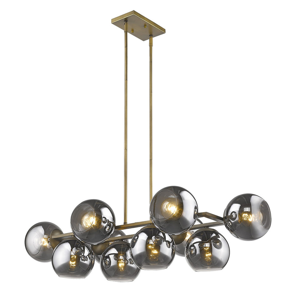 Lunette 10-Light Aged Brass Island Pendant By Homeroots | Pendant Lamps | Modishstore - 4