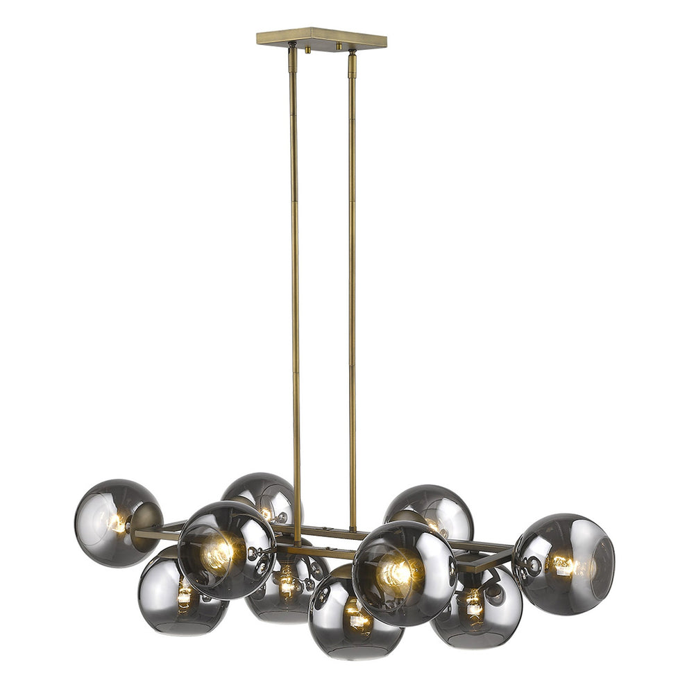 Lunette 10-Light Aged Brass Island Pendant By Homeroots | Pendant Lamps | Modishstore - 5