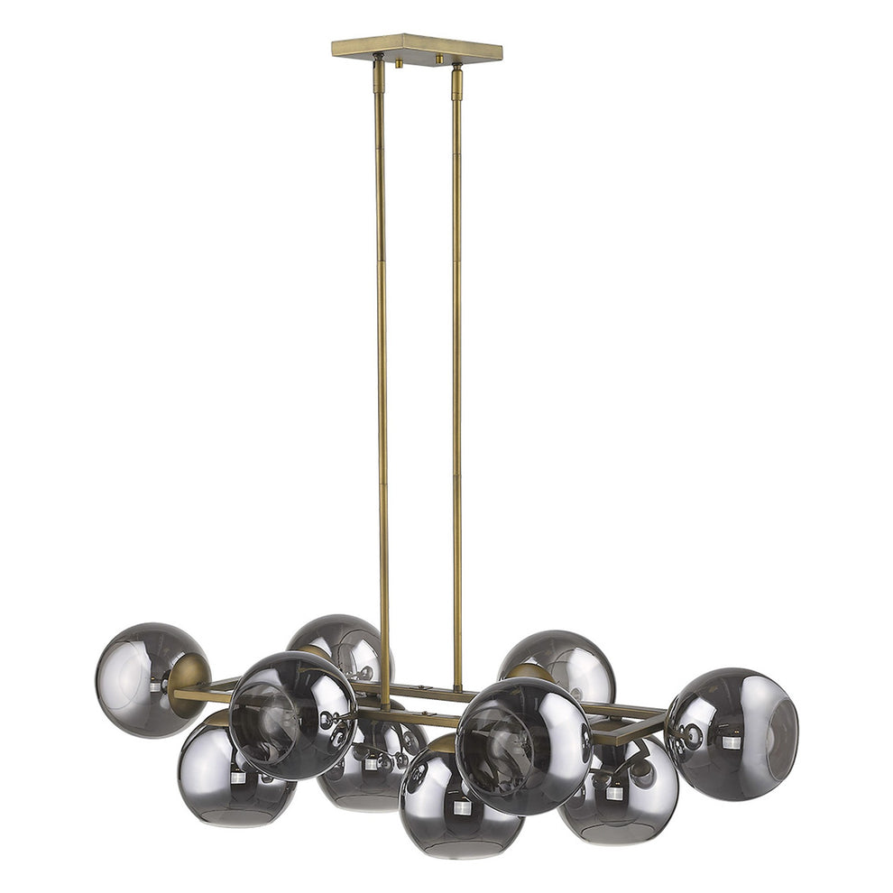 Lunette 10-Light Aged Brass Island Pendant By Homeroots | Pendant Lamps | Modishstore - 6