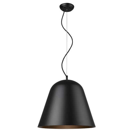 Knell 1-Light Matte Black Pendant By Homeroots | Pendant Lamps | Modishstore