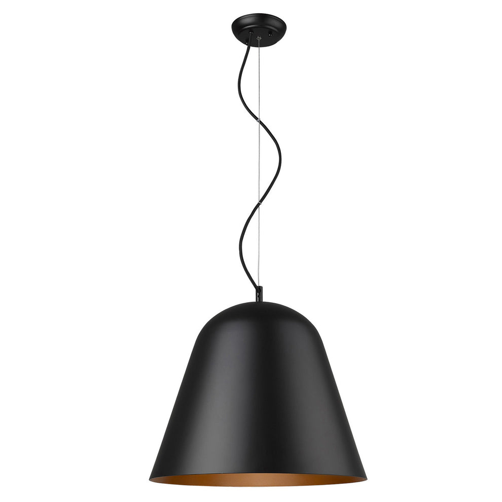 Knell 1-Light Matte Black Pendant By Homeroots | Pendant Lamps | Modishstore - 2