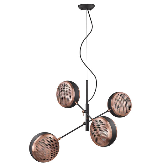 Tholos 4-Light Matte Black Pendant By Homeroots | Pendant Lamps | Modishstore