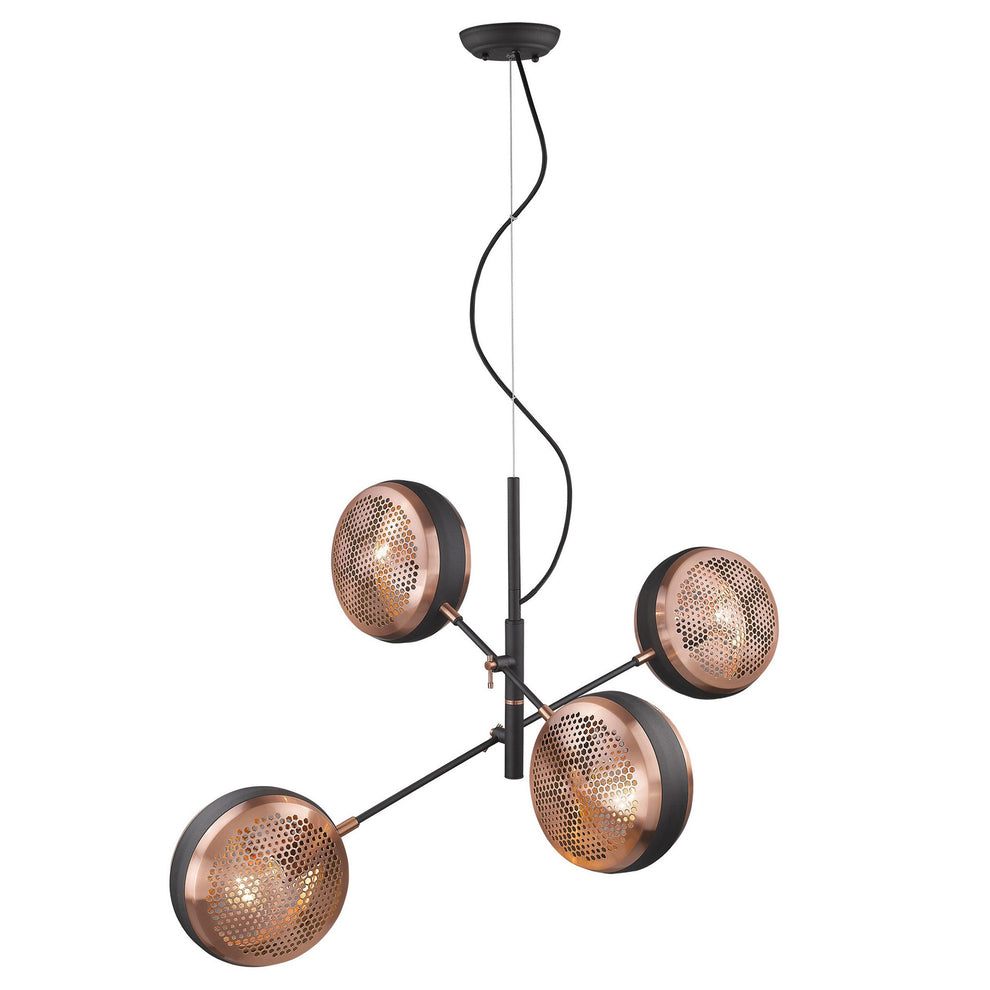 Tholos 4-Light Matte Black Pendant By Homeroots | Pendant Lamps | Modishstore - 2