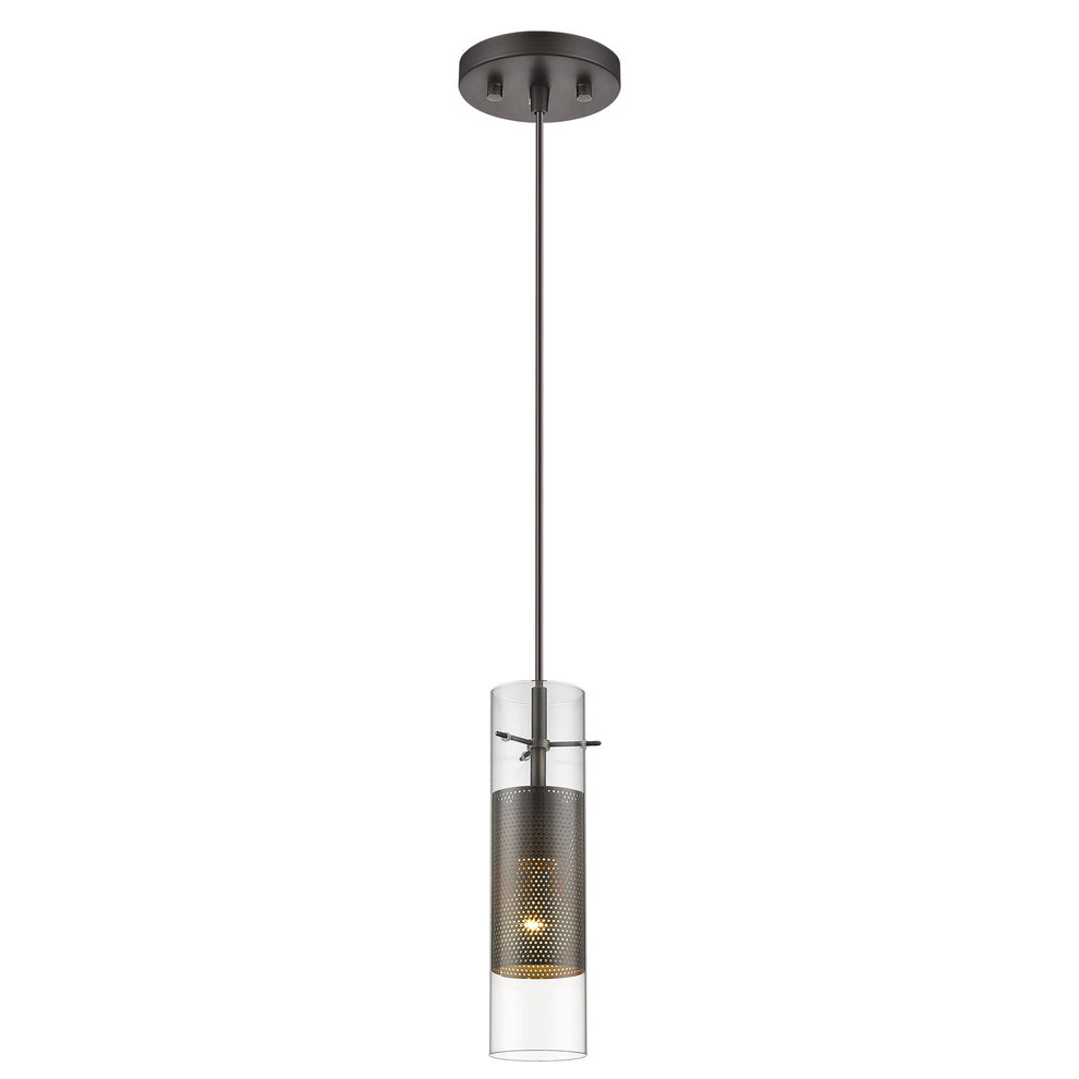 Glass and Bronze Mesh Shade Hanging Light By Homeroots | Pendant Lamps | Modishstore - 2