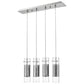 Scope 4-Light Brushed Nickel Pendant Double Glass and Mesh Shades By Homeroots | Pendant Lamps | Modishstore