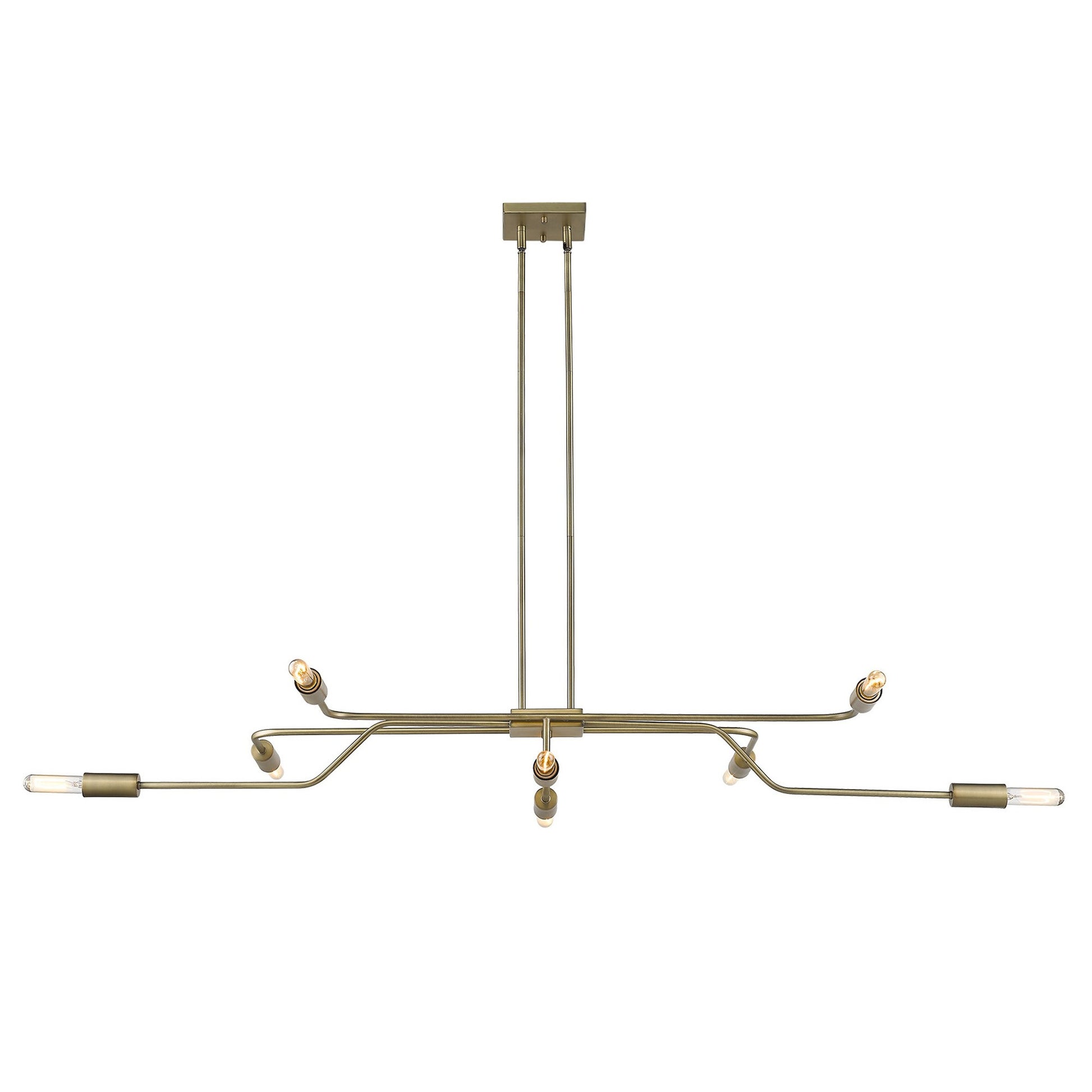 Perret 8-Light Aged Brass Convertible Pendant By Homeroots | Pendant Lamps | Modishstore - 4