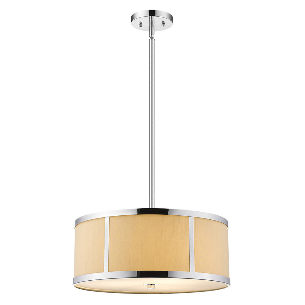 Butler 2-Light Polished Chrome Pendant With Coarse Cream Linen Shade And Opal Acrylic Diffuser By Homeroots | Pendant Lamps | Modishstore - 2