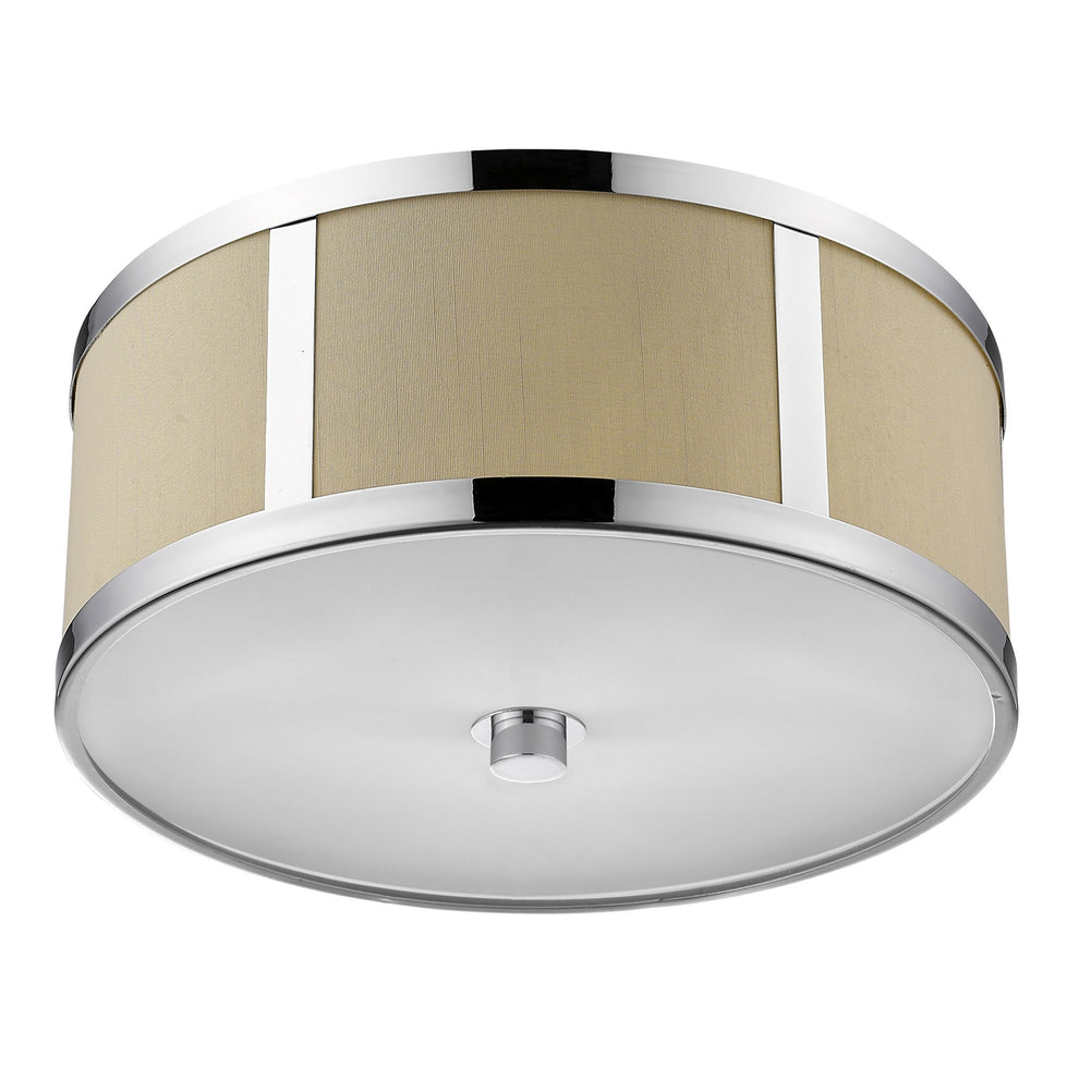 Butler 2-Light Polished Chrome Pendant With Coarse Cream Linen Shade And Opal Acrylic Diffuser By Homeroots | Pendant Lamps | Modishstore - 3