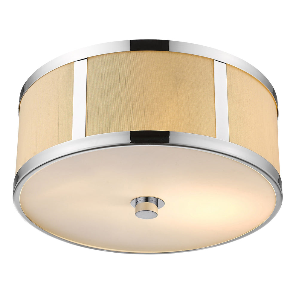 Butler 2-Light Polished Chrome Pendant With Coarse Cream Linen Shade And Opal Acrylic Diffuser By Homeroots | Pendant Lamps | Modishstore - 4
