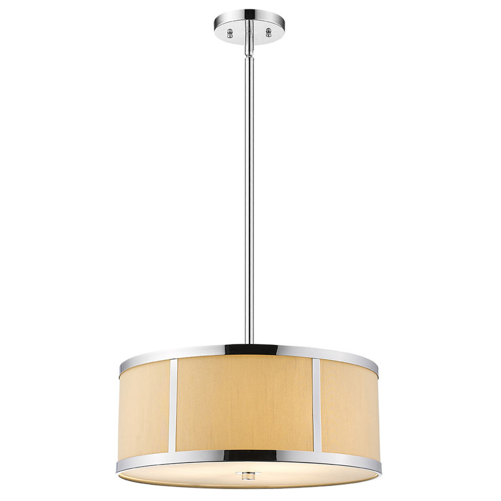Butler 3-Light Polished Chrome Pendant With Coarse Cream Linen Shade And Opal Acrylic Diffuser By Homeroots | Pendant Lamps | Modishstore - 2