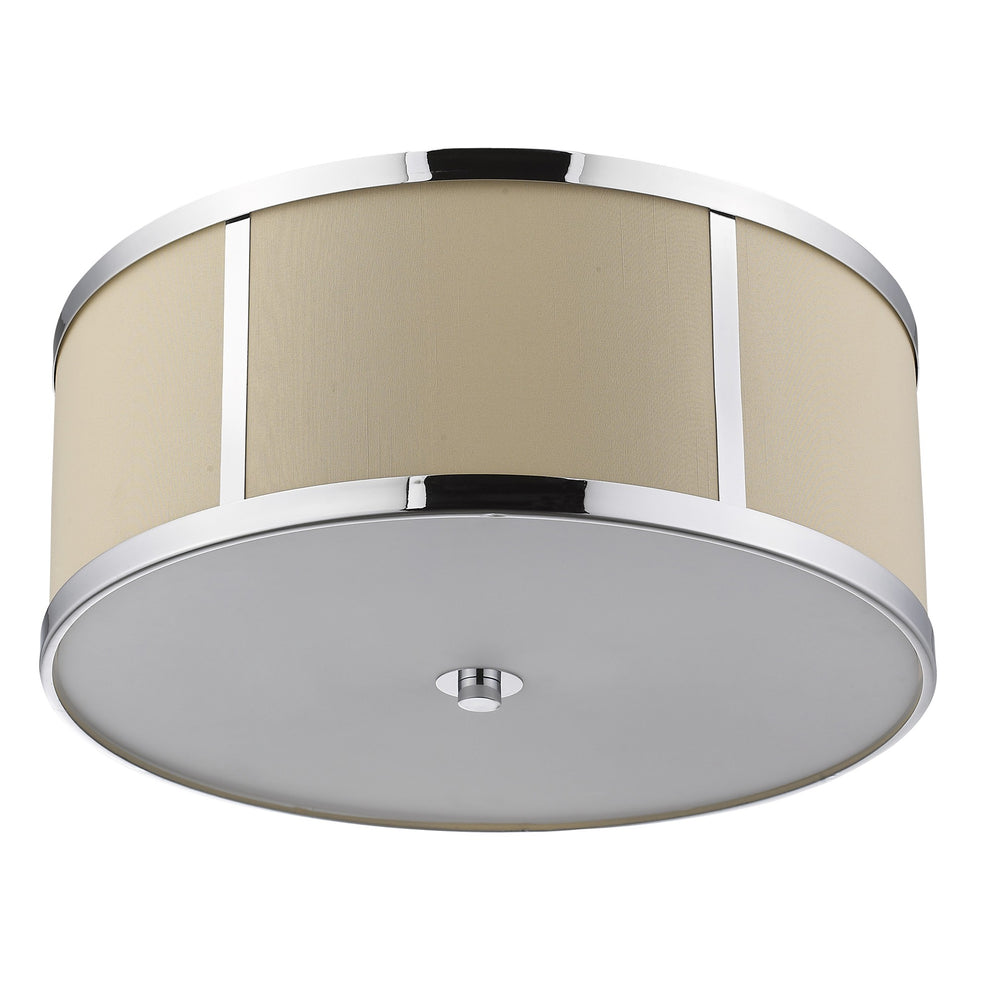 Butler 3-Light Polished Chrome Pendant With Coarse Cream Linen Shade And Opal Acrylic Diffuser By Homeroots | Pendant Lamps | Modishstore - 3
