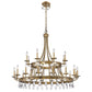 Krista 24-Light Antique Gold Chandelier With Crystal Accents By Homeroots | Chandeliers | Modishstore - 2