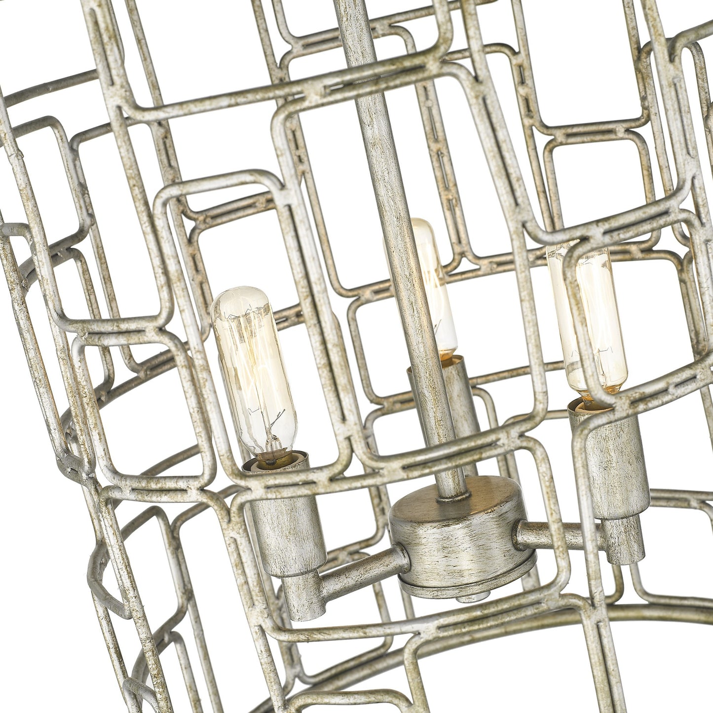 Amoret 3-Light Antique Silver Convertible Pendant By Homeroots | Pendant Lamps | Modishstore - 6