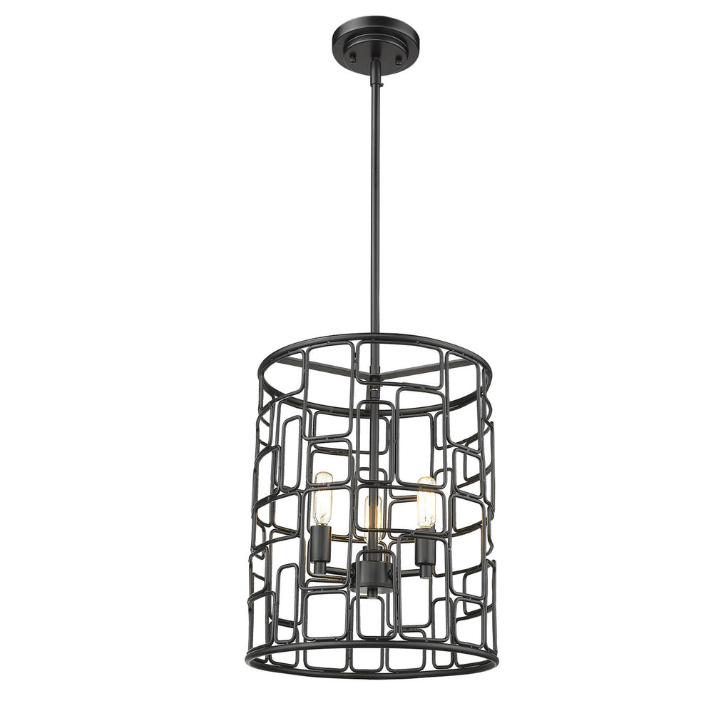 Amoret 3-Light Matte Black Convertible Pendant By Homeroots | Pendant Lamps | Modishstore - 2