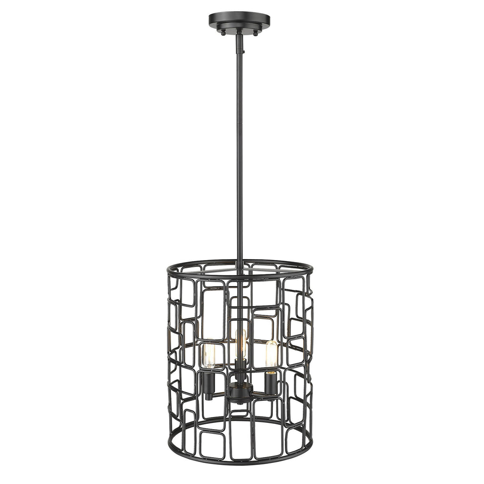 Amoret 3-Light Matte Black Convertible Pendant By Homeroots | Pendant Lamps | Modishstore - 4