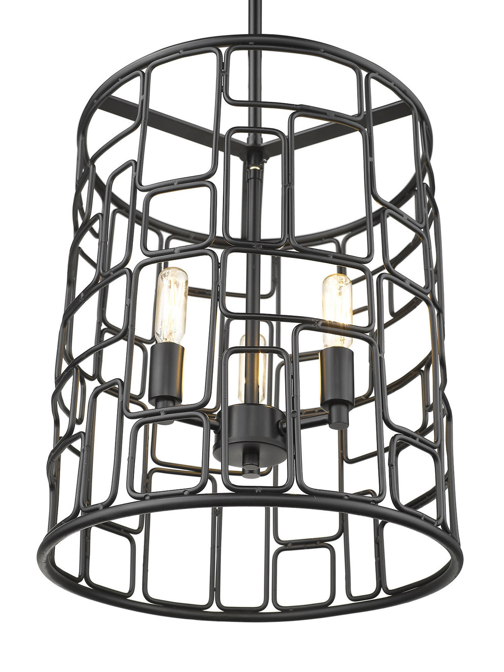 Amoret 3-Light Matte Black Convertible Pendant By Homeroots | Pendant Lamps | Modishstore - 5