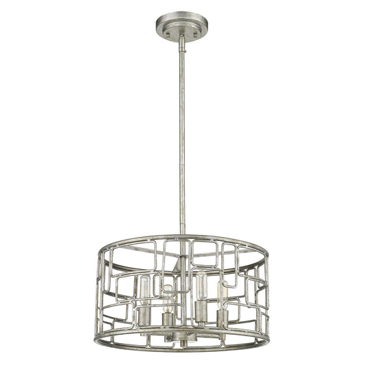 Amoret 4-Light Antique Silver Convertible Pendant By Homeroots | Pendant Lamps | Modishstore