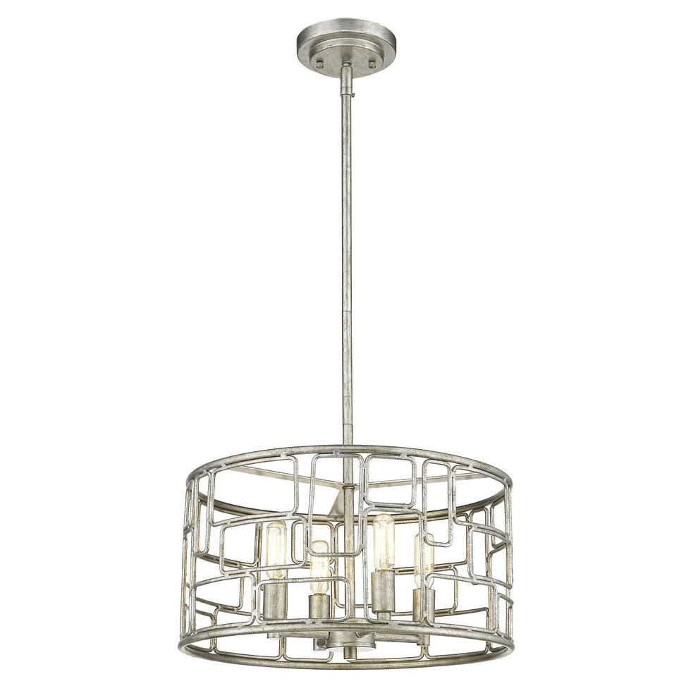 Amoret 4-Light Antique Silver Convertible Pendant By Homeroots | Pendant Lamps | Modishstore - 2
