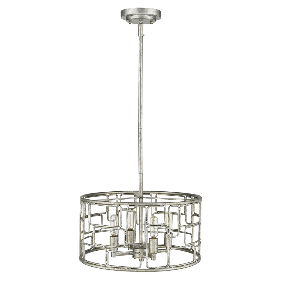 Amoret 4-Light Antique Silver Convertible Pendant By Homeroots | Pendant Lamps | Modishstore - 3