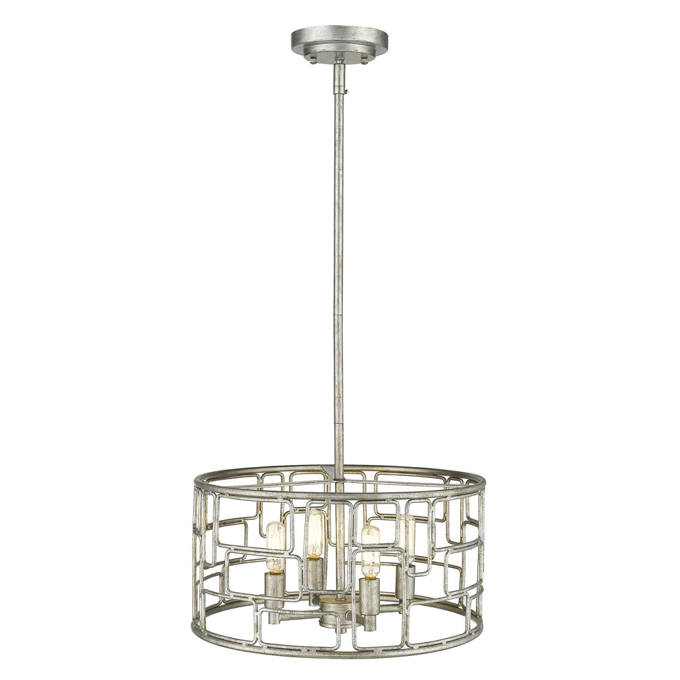 Amoret 4-Light Antique Silver Convertible Pendant By Homeroots | Pendant Lamps | Modishstore - 4