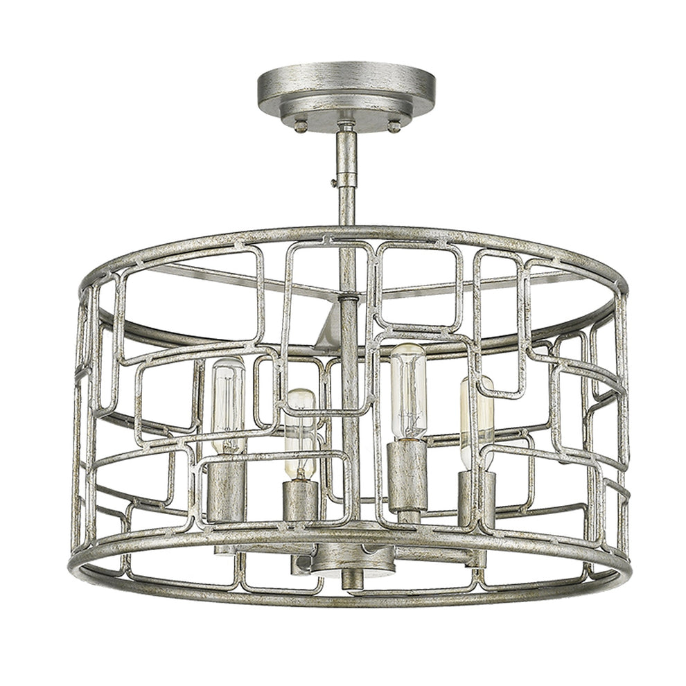 Amoret 4-Light Antique Silver Convertible Pendant By Homeroots | Pendant Lamps | Modishstore - 5