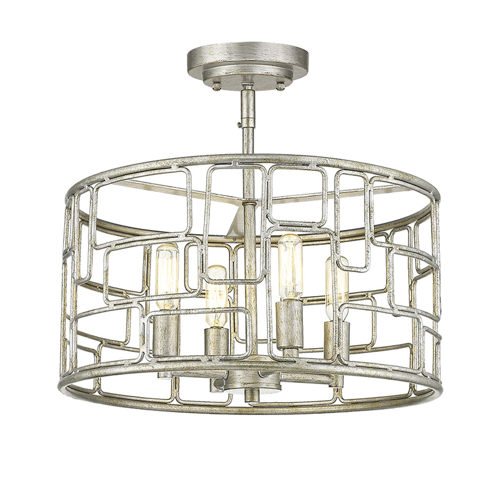 Amoret 4-Light Antique Silver Convertible Pendant By Homeroots | Pendant Lamps | Modishstore - 6