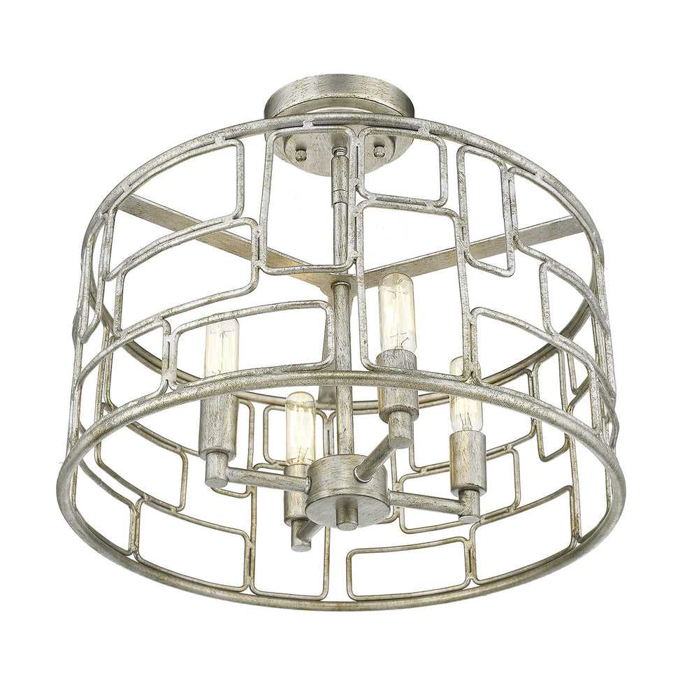 Amoret 4-Light Antique Silver Convertible Pendant By Homeroots | Pendant Lamps | Modishstore - 7