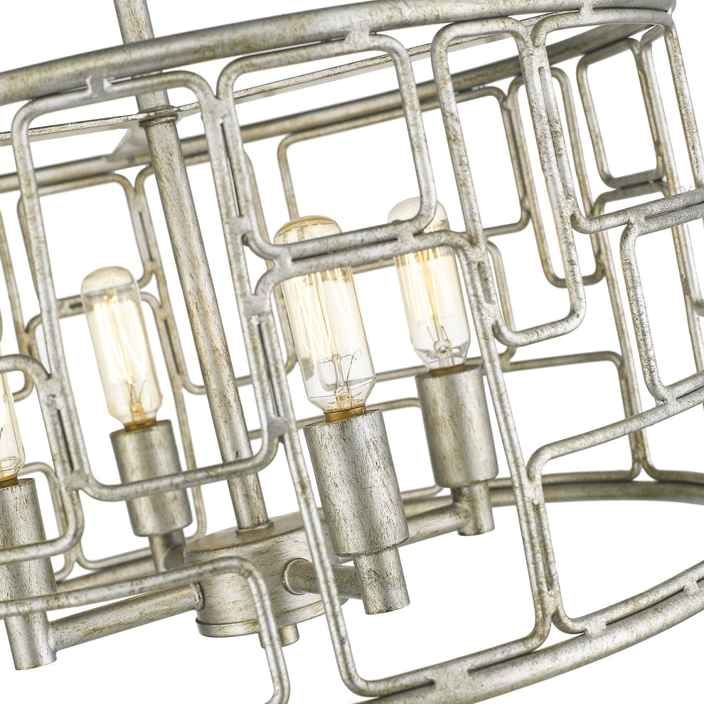 Amoret 4-Light Antique Silver Convertible Pendant By Homeroots | Pendant Lamps | Modishstore - 9