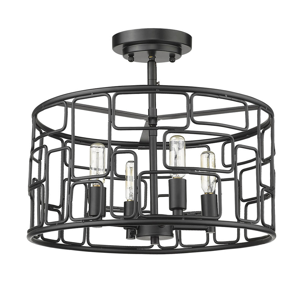 Amoret 4-Light Matte Black Convertible Pendant By Homeroots | Pendant Lamps | Modishstore - 5