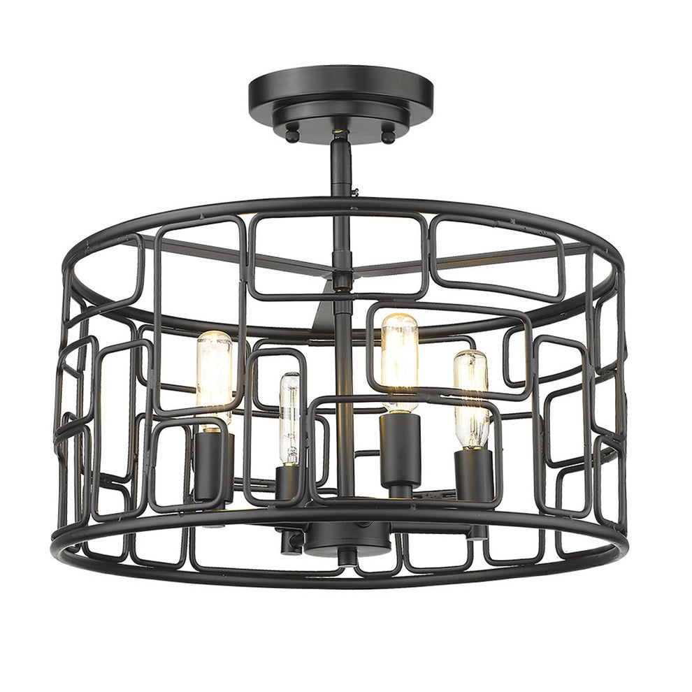 Amoret 4-Light Matte Black Convertible Pendant By Homeroots | Pendant Lamps | Modishstore - 6