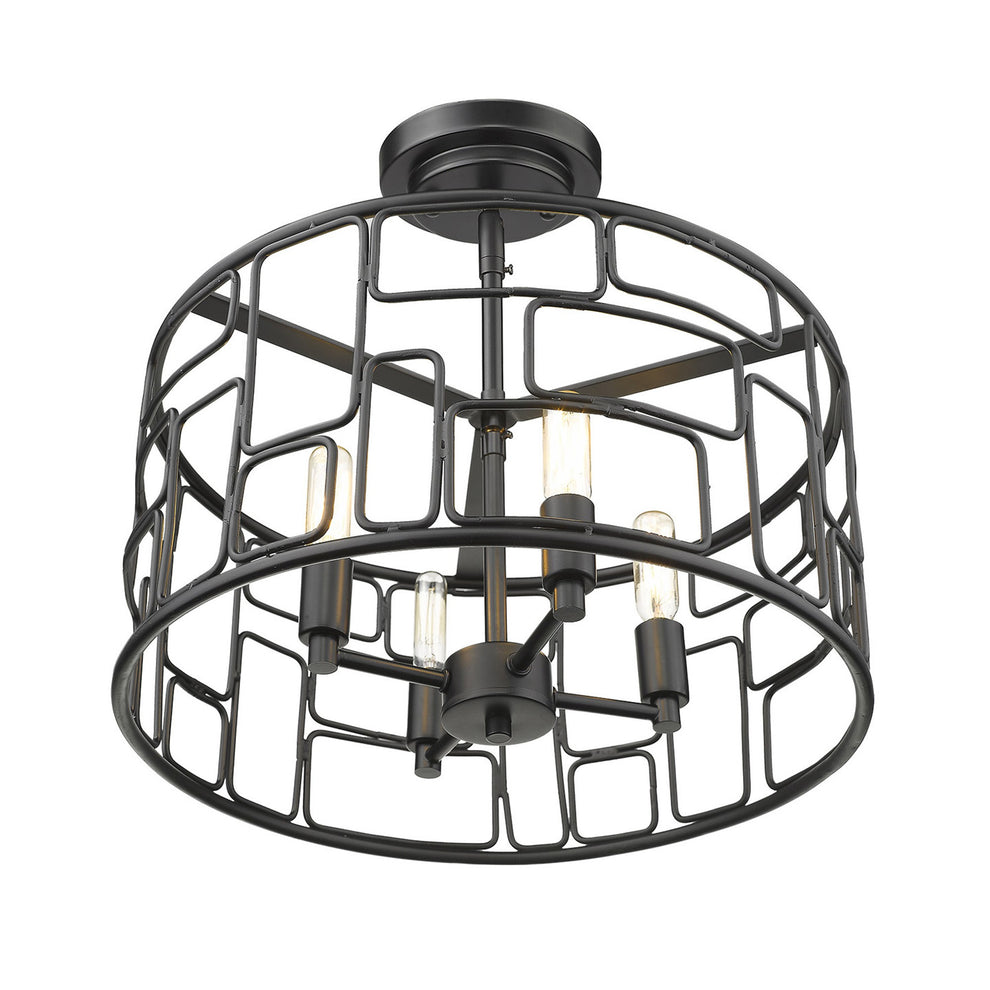 Amoret 4-Light Matte Black Convertible Pendant By Homeroots | Pendant Lamps | Modishstore - 7