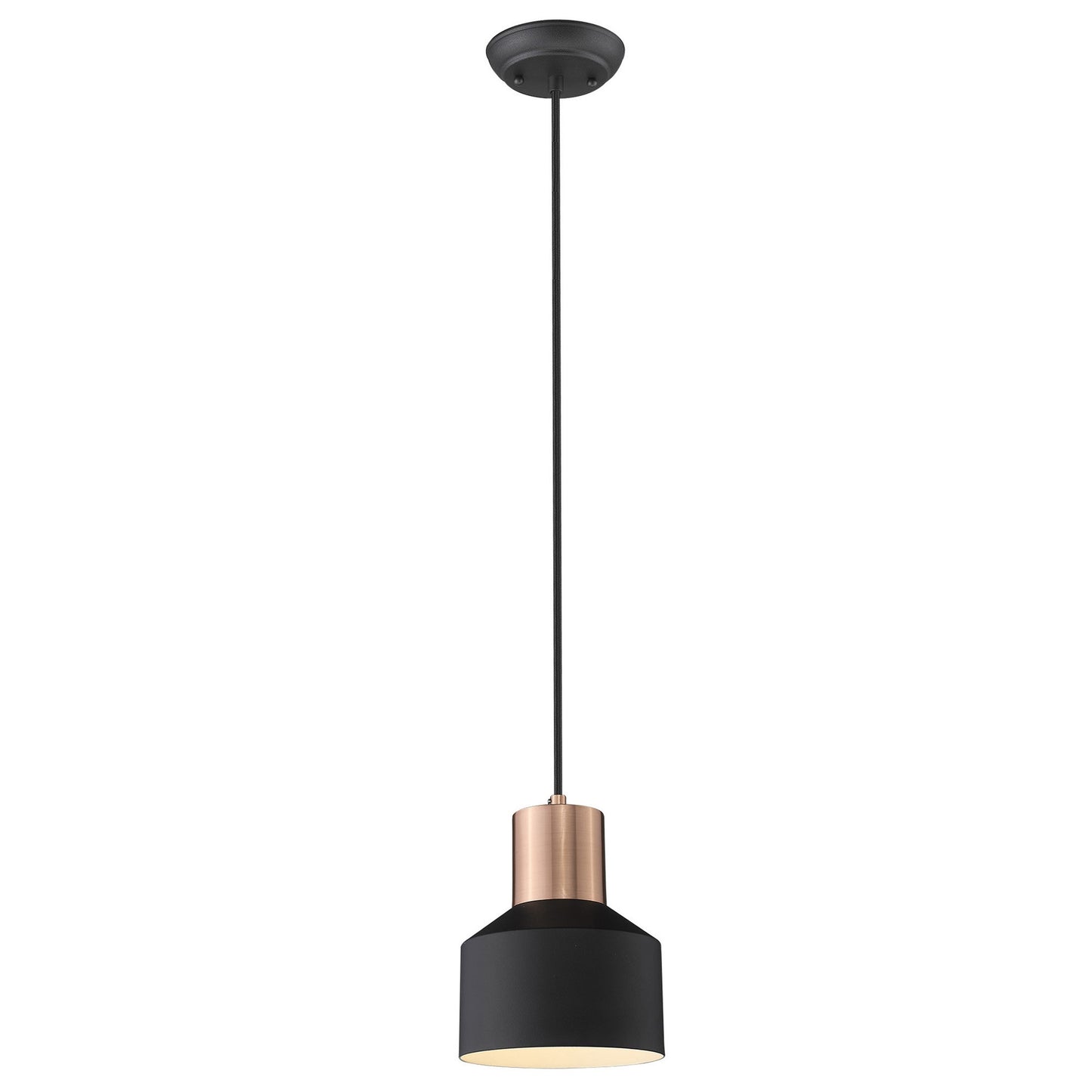 Matte Black and Rose Gold Pendant Hanging Light By Homeroots | Pendant Lamps | Modishstore - 2