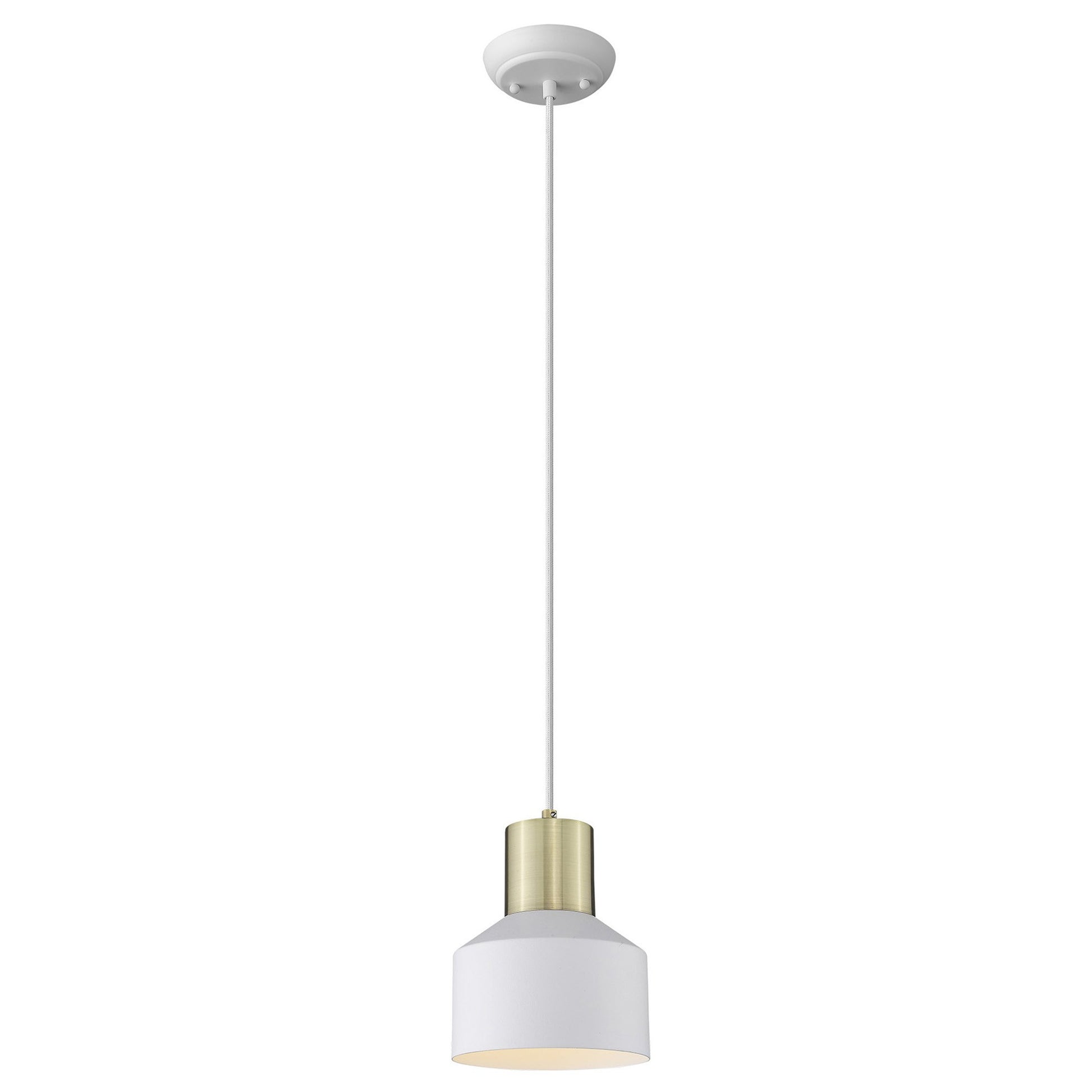 White and Gold Pendant Hanging Light By Homeroots | Pendant Lamps | Modishstore - 2