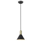 Matte Black and Gold Conical Pendant Hanging Light By Homeroots | Pendant Lamps | Modishstore - 2